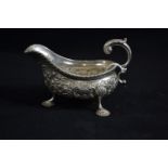 Late Victorian silver sauce boat, maker Carrington & Co, London 1897, width 14.5cm, 198 grams