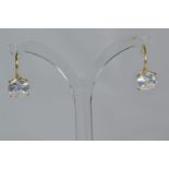 9ct gold & white stone earrings, post & clip fittings, gross weight 3.56 grams