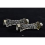 Pair of silver & cut glass knife rests, maker GNRH, Chester 1906, length 10.2cm