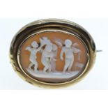 Unmarked cameo brooch (tests positive for 9ct gold), 5.5 grams