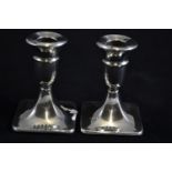 Pair of silver candlesticks, maker WJM & Co, Birmingham 1928, 9cm high, weighted