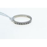 Platinum & diamond half hoop ring, size K, 2.5 grams