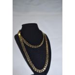 9ct gold curb link neck chain, circumference 610mm, 42.42 grams
