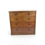 Teak 2 over 3 chest of drawers with removable plinth. W110cm D60cm H104cm