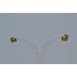 Pair of yellow metal & diamond ear studs, tests positive for 9ct gold, tdw approx. 0.20 carat, gross