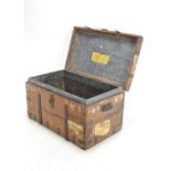 C19 zinc lined travel case, by W J Lovelace, Kensington, London. Marked 'Lt Col C Bremner' w90cm D54