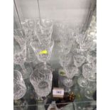 Part suite of Waterford crystal, comprising six wine glasses, six sherry glasses, six liquor (one sl