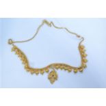 22ct gold Indian necklace, circumference 430mm, 16.36 grams