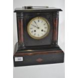 Slate mantle clock with pendulum (no key, not running)