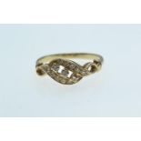Yellow metal & diamond ring, tests positive for 18ct gold, size Q1/2, 2.95 grams