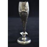 Chinese export silver vase, by Wang Hing, decorated with orchids, stamped 'WH 90' & rubbed character