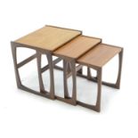 'Quadrille' Teak nesting tables by Robert Bennett for G-Plan. Circa 1960. Largest: W53 D43 H50cm