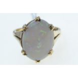 9ct gold & cabochon opal ring, size M, 4.24 grams