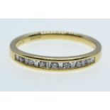 18ct gold & diamond half hoop ring, size K1/2, 2.38 grams