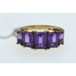 9ct gold & amethyst ring, size N, 2.43 grams