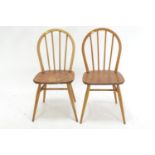 Pair of Ercol model 400 Windsor Kitchen chairs w46cm d44cm overall H86cm seat H44cm