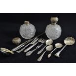 George III sauce ladle, maker TN, London 1778, a George III silver wood handled toddy spoon, maker T
