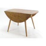 Ercol 384 Windsor drop-leaf table, natural finish, Overall top open 125cm x 113cm. Overall top close