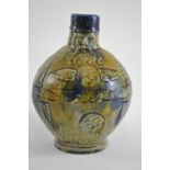 Bellarmine style stoneware jug with majolica style glaze, 20th century impressed 'Plein' to base, he