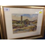 Edward Mossforth Neatby (1888-1949) Vitifer Mine, watercolour, signed lower left, framed 43cm x 35cm