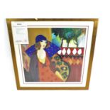 Itzchak Tarkay, signed Serio lithograph titled 'Indigo Chapeau'. With certificate of authenticity. 8