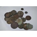 Collection of medieval coins inc. Nuremberg jettons & others, possibly Roman