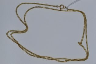 9ct gold neck chain, circumference 600mm, 4.34 grams 