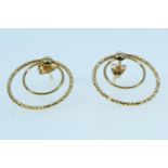 Pair of 9ct gold earrings, diameter 18mm, gross weight 1.4 grams