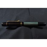 Pelikan 100N Günther Wagner Germany fountain pen with 14ct gold nib & green marbled barrel