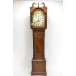 Victorian mahogany long case clock by WM Spratt & Sons, Saintfield. H222cm w50cm