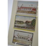 3 x C1800s Indian, company style pen and ink artworks. Comprising of architectural paintings. Larges