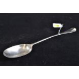 George I silver basting spoon, maker Andrew Archer, London circa 1720, reverse of handle initialled