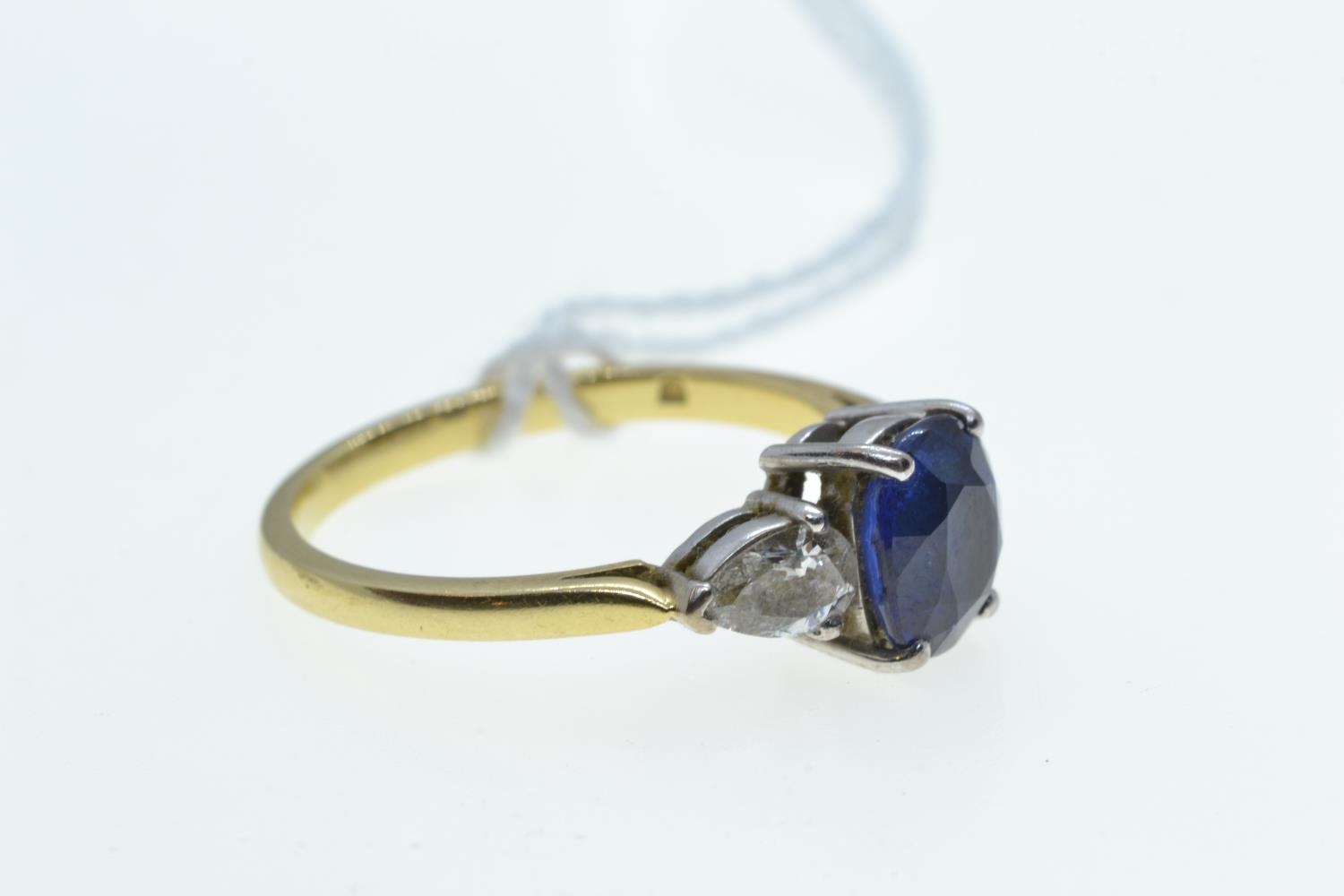 18ct gold, sapphire & diamond ring, size Q1/2, 4.49 grams  - Image 2 of 3