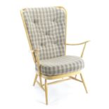 Ercol 478 Windsor Tall-Back Easy Chair.W72cm d83cm h103cm. Seat height 47cm. Gold label (pre-1995) m