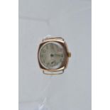 14ct gold cased gents watch with subsidiary seconds, case width 28mm