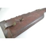 Vintage leather leg of mutton gun case, length 85cm