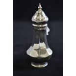 Silver sugar caster, maker ED & Co, Birmingham 1921, height 15cm, 131.73 grams