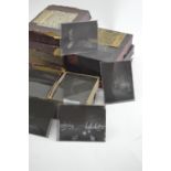 Quantity of glass negatives in various boxes inc. trains, military, landscapes etc.