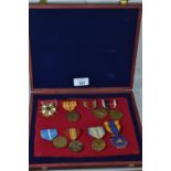 Cased American medals presented Col. Randolph inc. Legion of Merit, military commendation medal & na