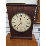 Unusual oversized oak cased mantle clock, w39cm x d15cm x h55.5cm