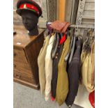 Large collection of vintage military clothing inc. Parachute Regiment and Royal Army Ordnance Corps