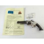 Smith & Wesson U.S.A, 7 shot revolver, .22 calibre, serial no. 125890, barrel length 3.25" (1860), d