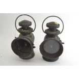 Pair of Lucas no.743 King of the Road carriage/lorry lamps , believed to be from a lorry belonging t
