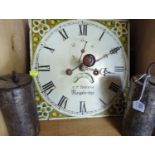 C T Tickell of Kingsbridge grandfather clock face with weights and pendulum