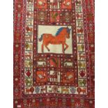 Silk Altai Pazyryr style rug, 2m x 120cm