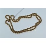 9ct gold rope neck chain, circumference 560mm, 6.41 grams