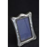 Silver photo frame, maker KFL, London 1982, overall 13x18cm