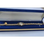 Omega 9ct gold cased ladies watch, 17 jewels, cal 485, movement no. 32791831, case no.7115679, case