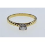 Forever Diamonds 18ct gold & 0.39 carat diamond solitaire ring, with a further single diamond set to
