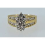 18ct gold & diamond dress ring, size R, 9.55 grams